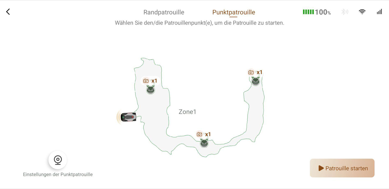 Der Patrouillenmodus kann zur Aufzeichnung von Bildmaterial dienen.