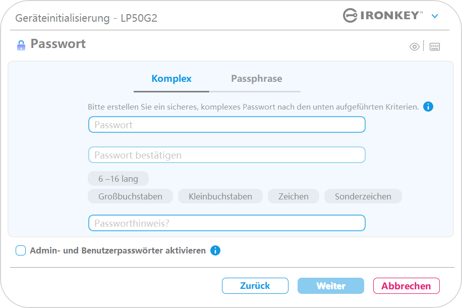 Software- und Sicherheitsfunktionen.