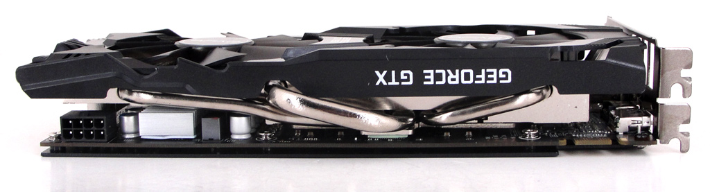 Schlank: Die KFA2 GTX 960 EXOC in der Seitenansicht.