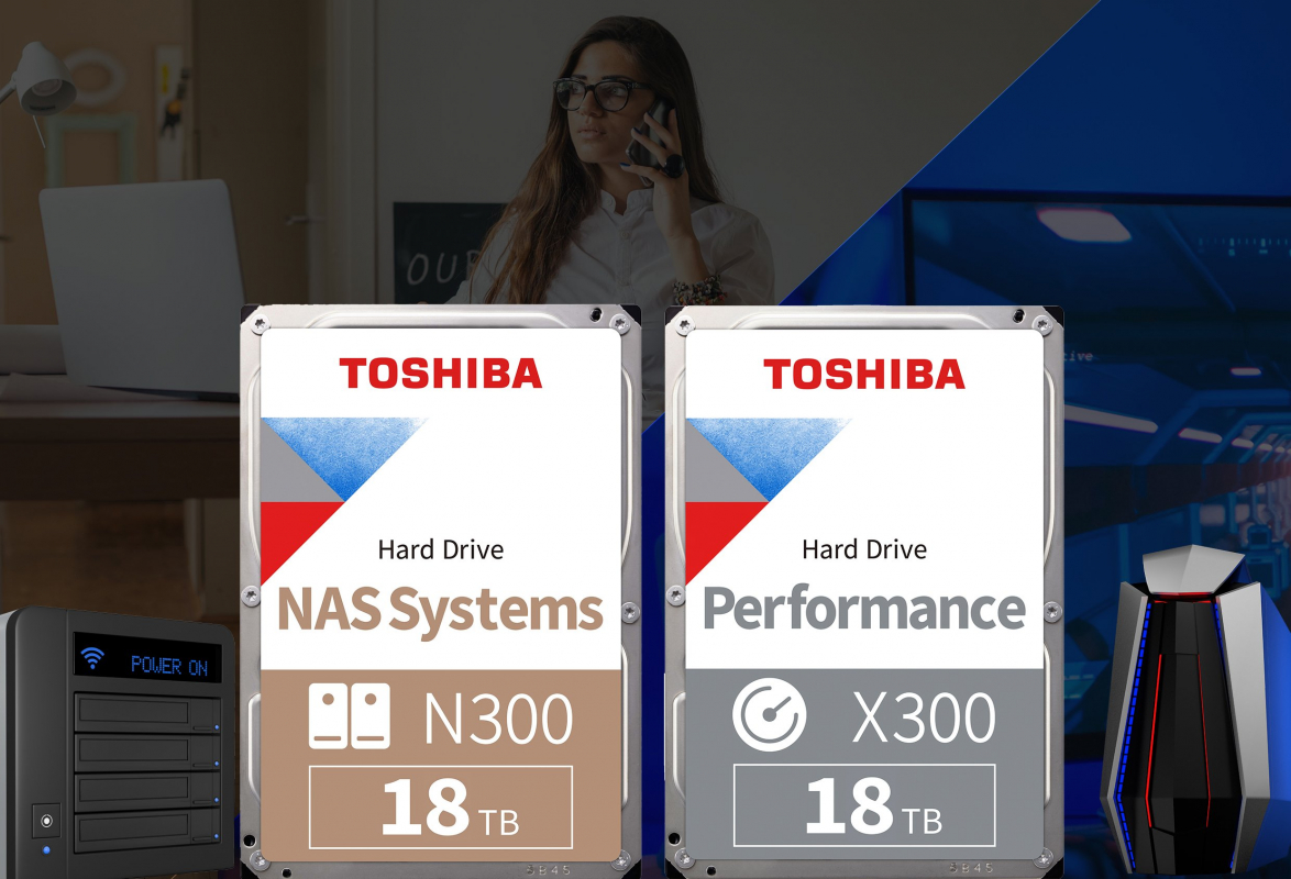 Toshiba erweitert Speicher der N300- und X300-Festplatten auf 18 Terabyte