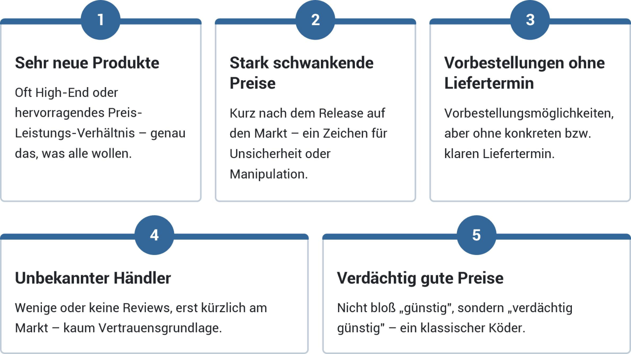 Ganz typische Warnsignale rund um Hardware-Drops.